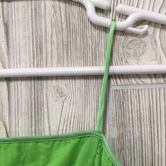 Steppin Out Lime Green Eyelet Sleeveless Summer Dress Size 7/8 - Picture 6 of 9